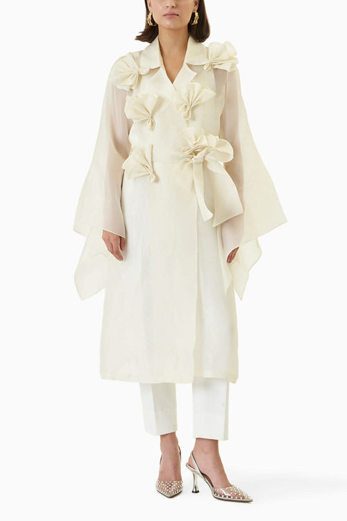 Ivory Bianca Trench with Pants