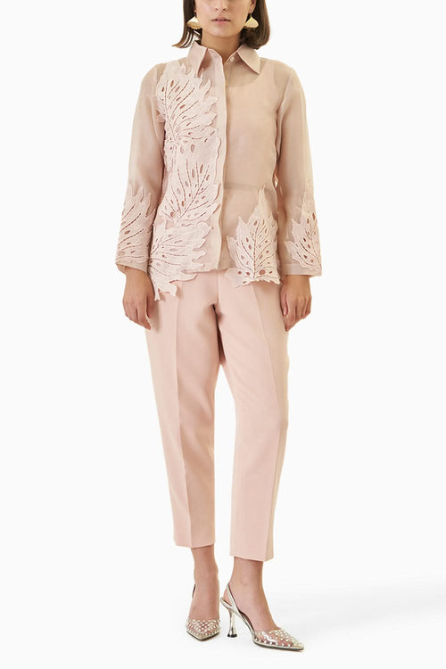 Dusty Pink Leaf Applique Coord Set