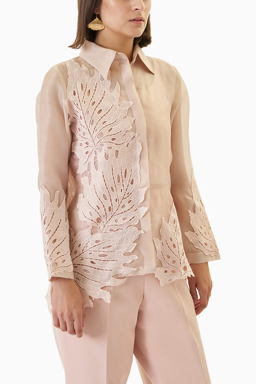 Dusty Pink Leaf Applique Coord Set