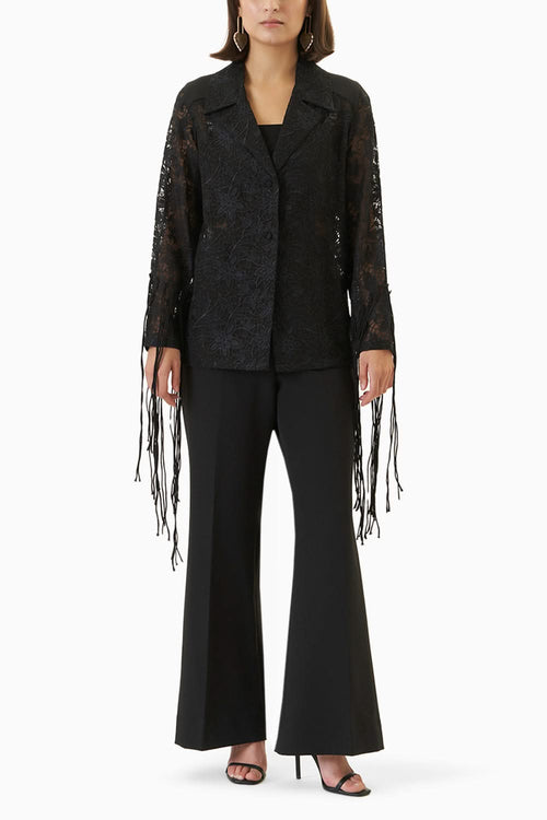 Black Lace Cairo Blazer with Pants Set