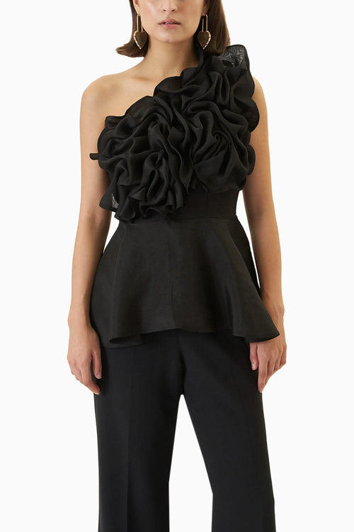 Black Fleur Top