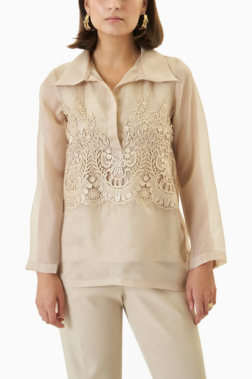Nude Luna Lace Top