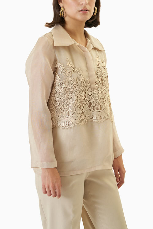 Nude Luna Lace Top