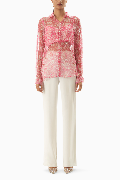 Pink Tara Blouse with Kota Shirt