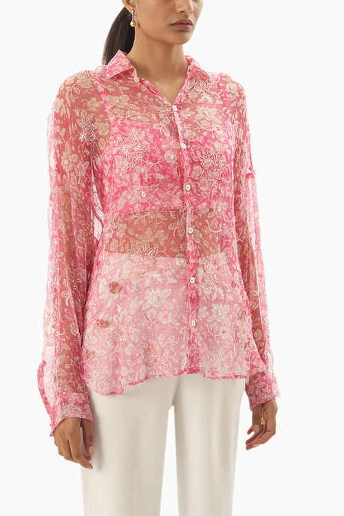 Pink Tara Blouse with Kota Shirt