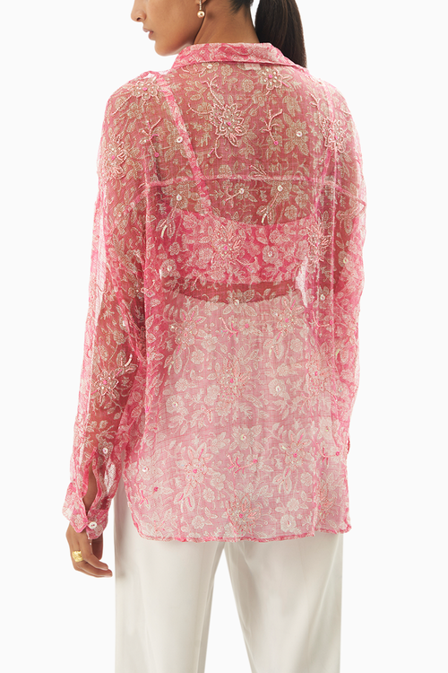 Pink Tara Blouse with Kota Shirt