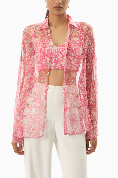 Pink Tara Blouse with Kota Shirt