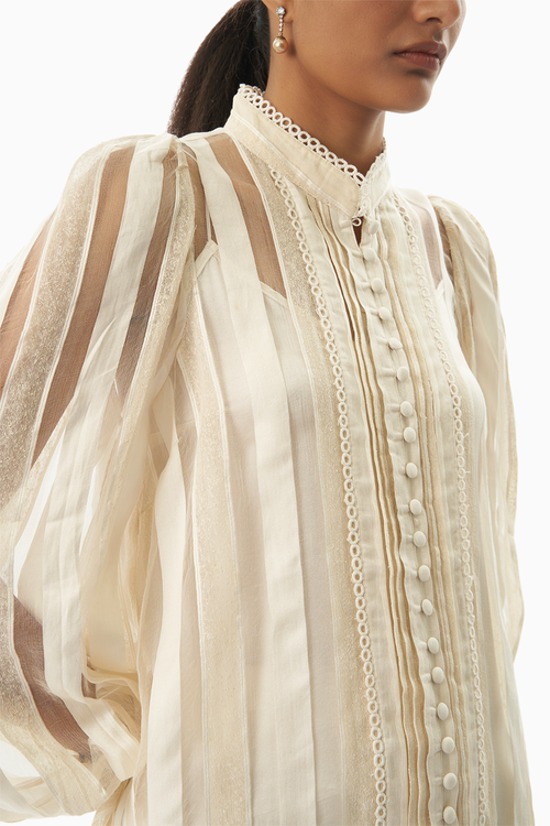 Pale Smoke Linen Top