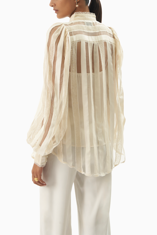 Pale Smoke Linen Top