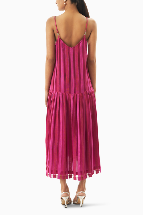 Hot Pink Egg Shell Maxi Slip Dress