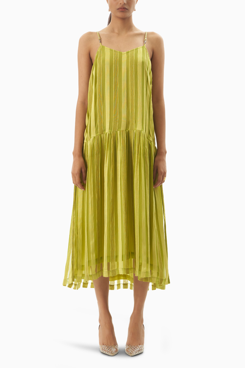 Chartreuse Egg Shell Maxi Slip Dress