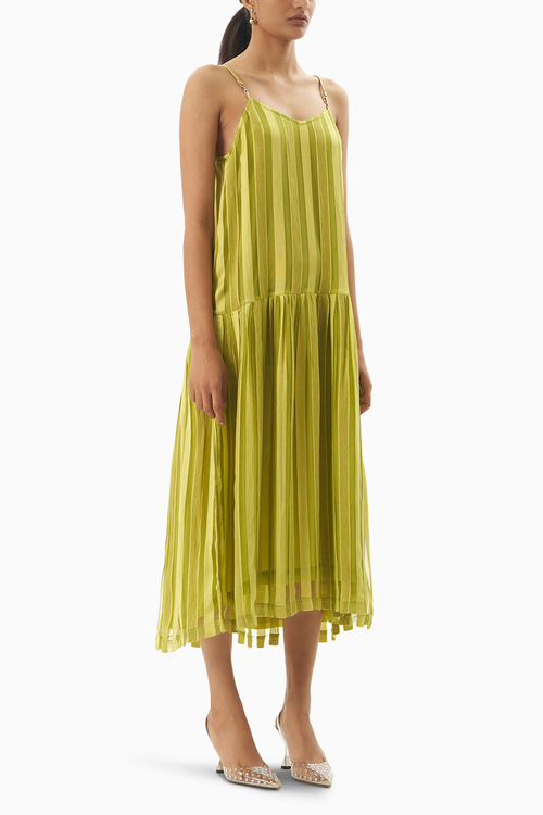 Chartreuse Egg Shell Maxi Slip Dress
