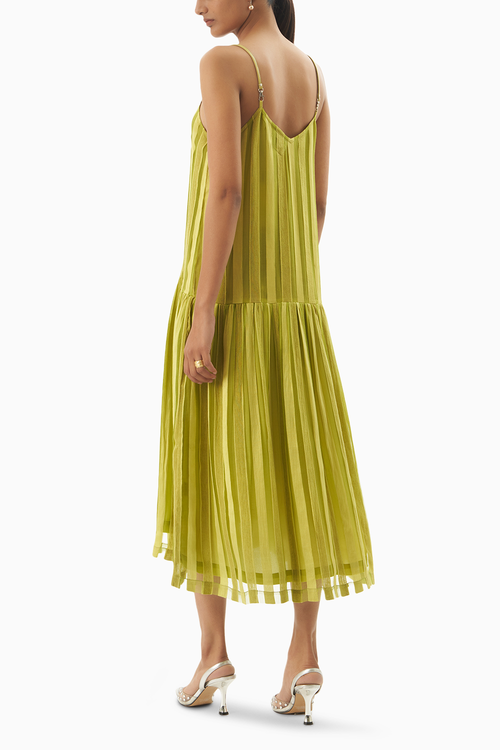 Chartreuse Egg Shell Maxi Slip Dress