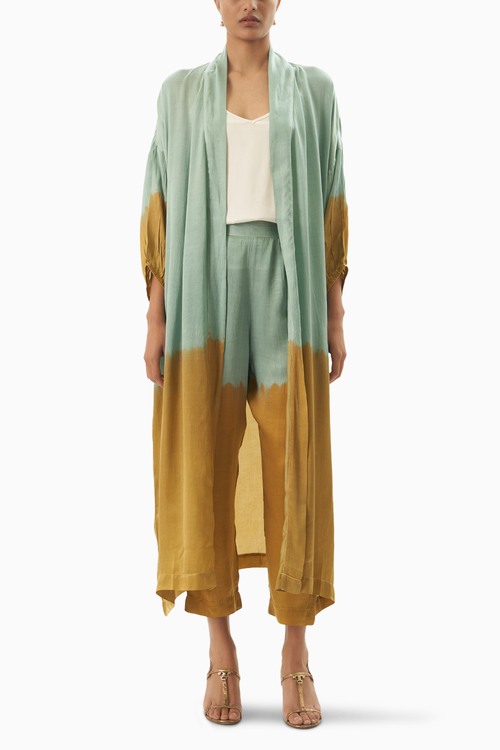 Tye Dye Gold Silver Kimono and Pants Set