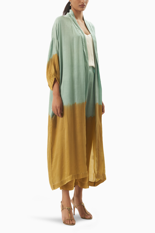 Tye Dye Gold Silver Kimono and Pants Set
