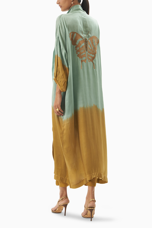 Tye Dye Gold Silver Kimono and Pants Set