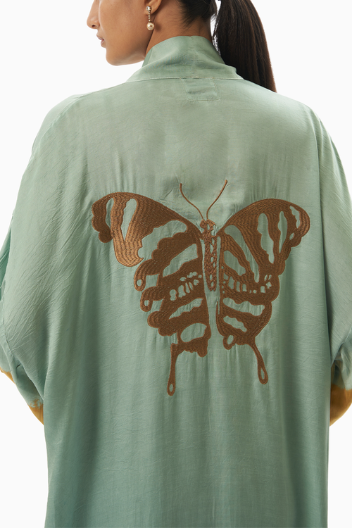 Tye Dye Gold Silver Kimono and Pants Set