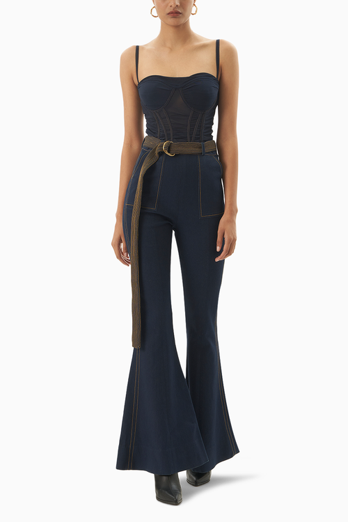 Denim Corset Jumpsuit