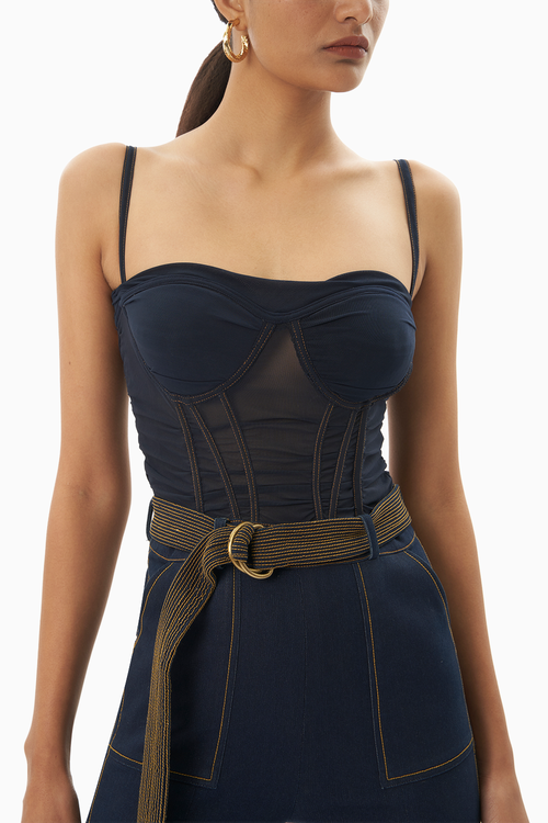 Denim Corset Jumpsuit