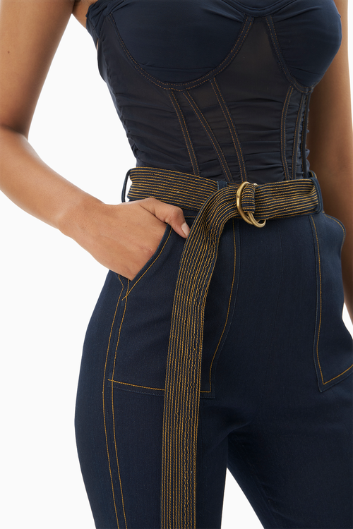 Denim Corset Jumpsuit