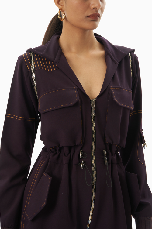 Cargo Purple Boiler Suit