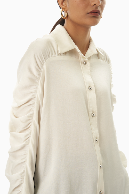 Monochrome People Embroidery Shirt