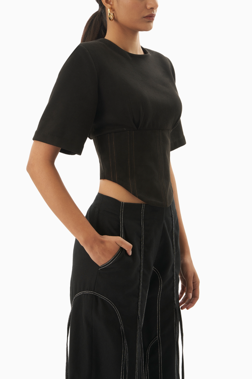 Suede Corset Top