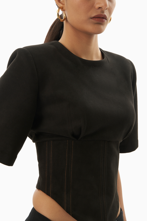Suede Corset Top