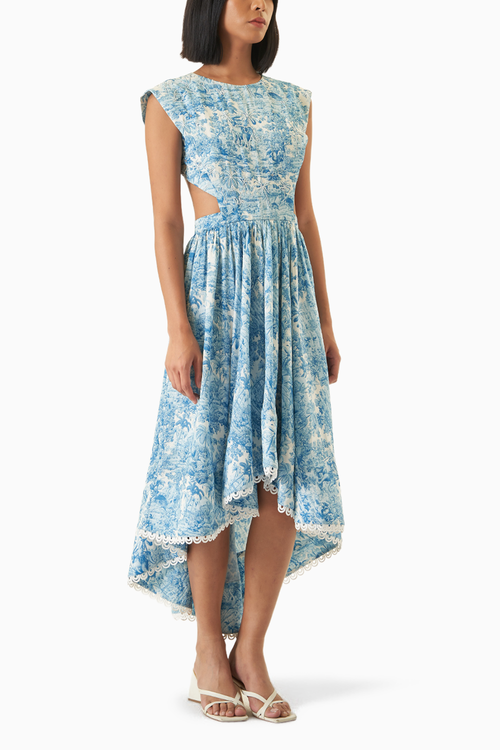Waist Cut-out Hi Low Dress