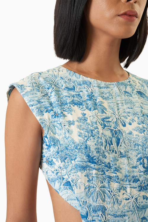 Waist Cut-out Hi Low Dress