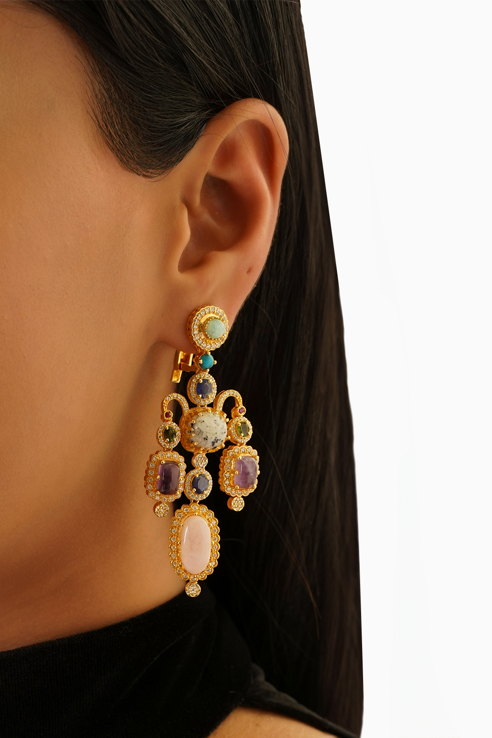 Pink Bottom Indira Earrings