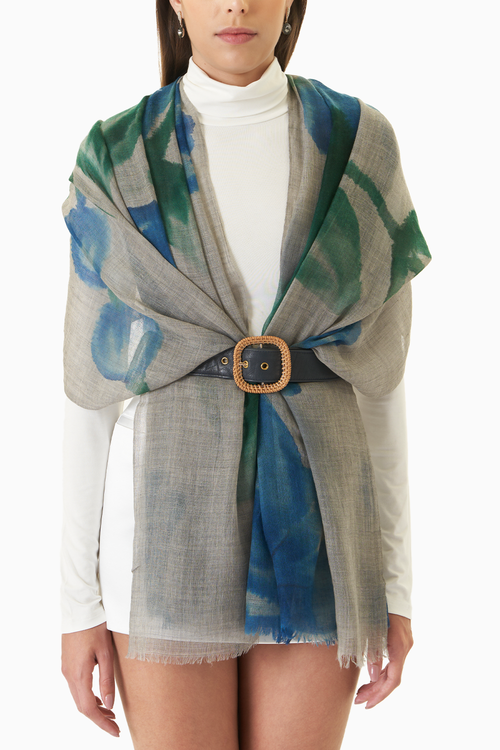Grey Melange Wool Scarf