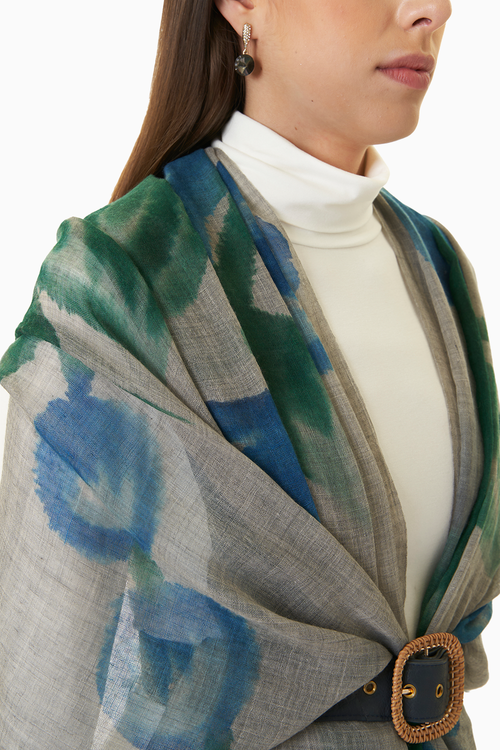 Grey Melange Wool Scarf