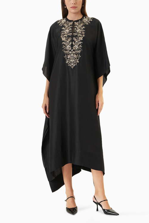 Black Zardosi Embroidered Kaftan