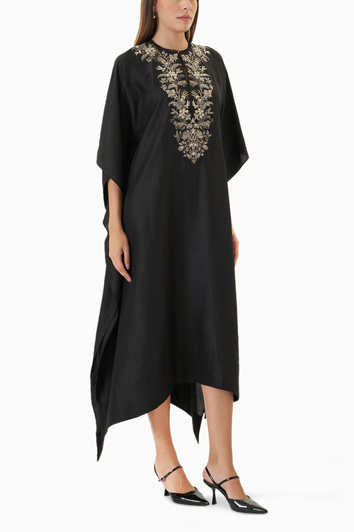 Black Zardosi Embroidered Kaftan