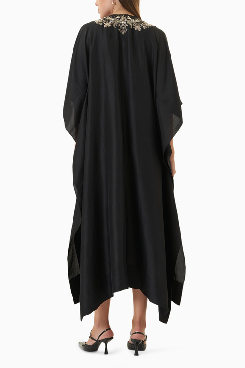 Black Zardosi Embroidered Kaftan