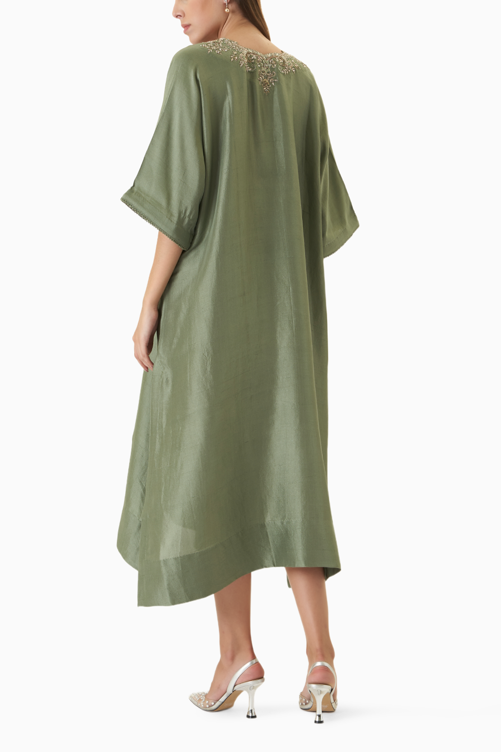 Green Zardosi Embroidered Kaftan