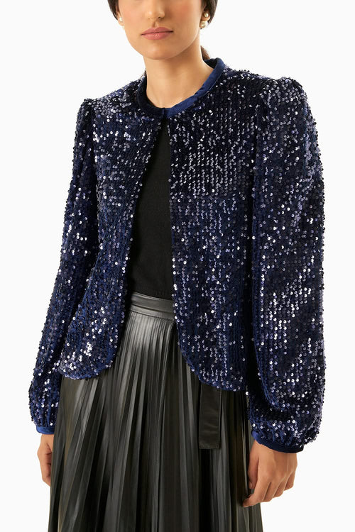Blue Sequin Bolero Jacket