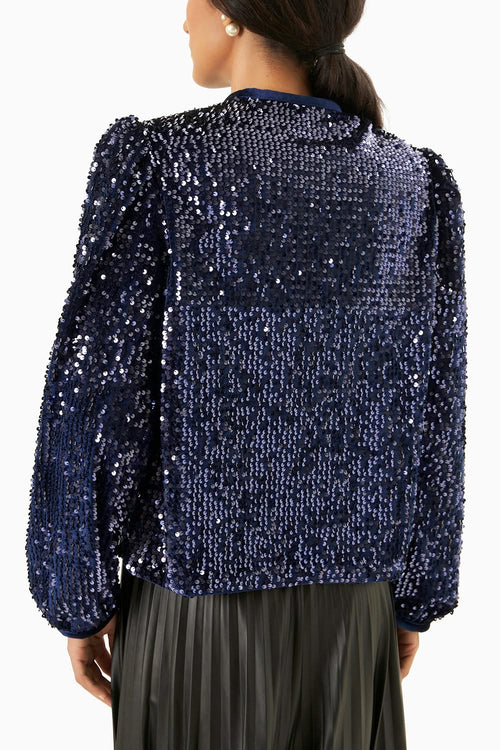 Blue Sequin Bolero Jacket