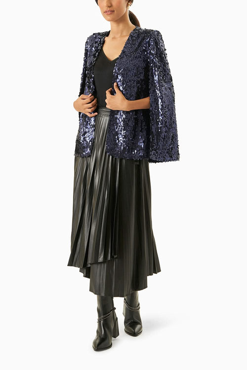Navy Blue Sequin Cape