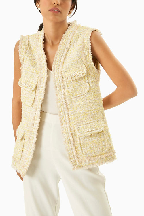 Yellow Tweed Cherie Jacket