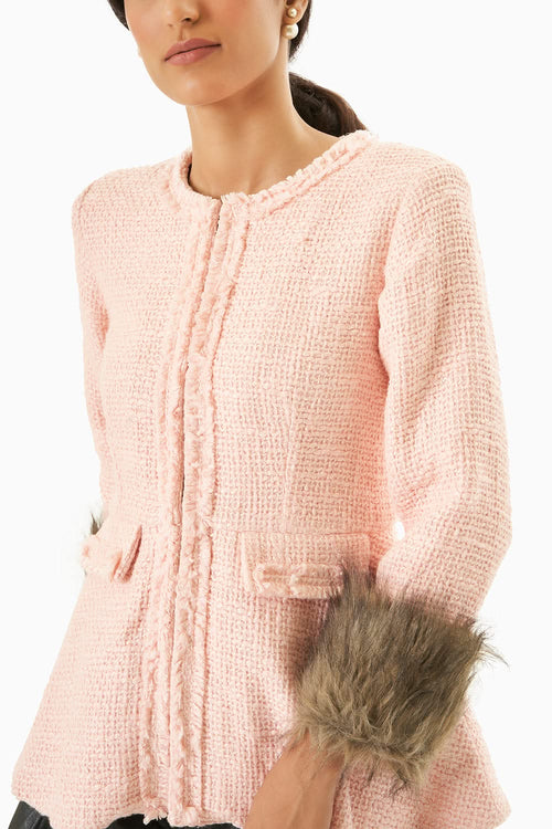 Fur Trimmed Tweed Jacket