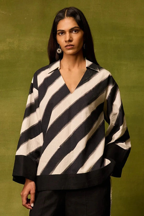 Vienna Stripe Kaftan Top
