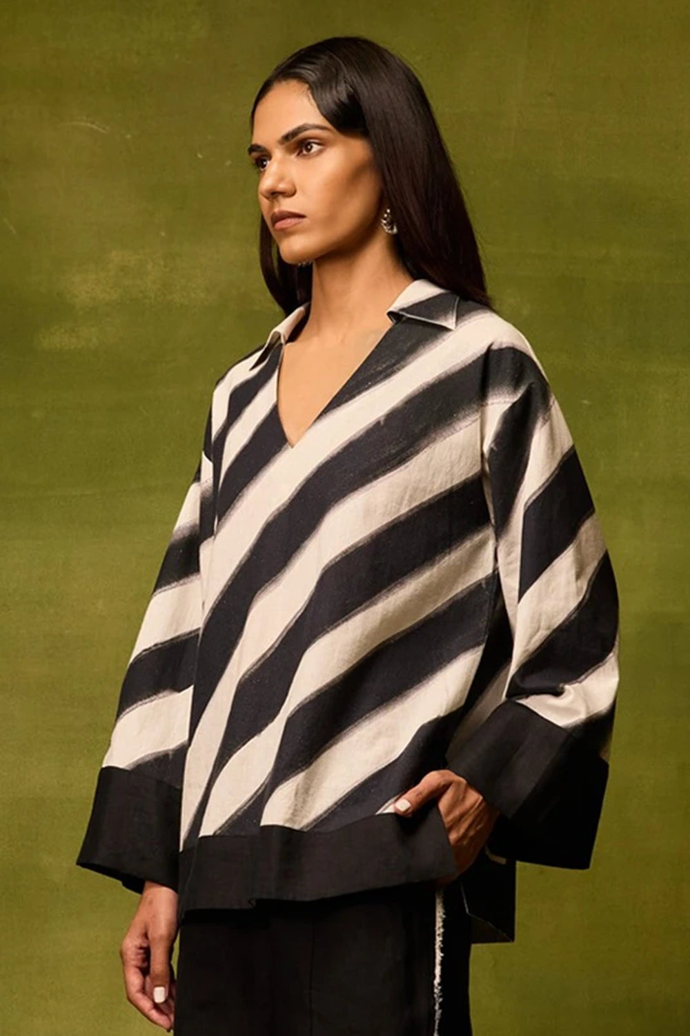 Vienna Stripe Kaftan Top