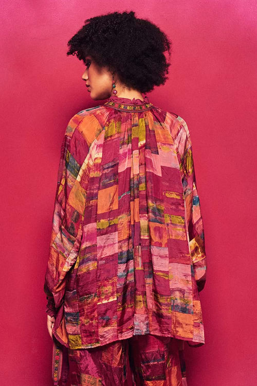 Silk Patchwork & Embroidered Tarini Top