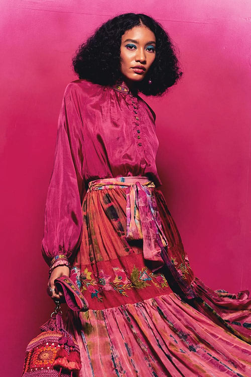 Silk Embroidered Elaa Shirt