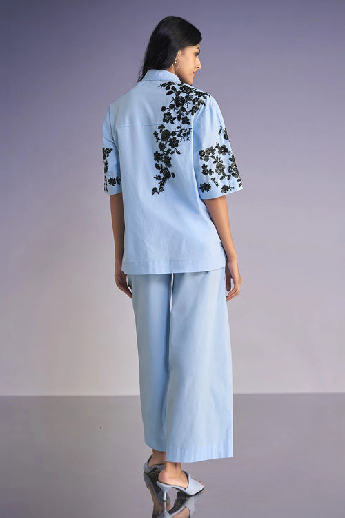 Floral Bead Embroidered Pant