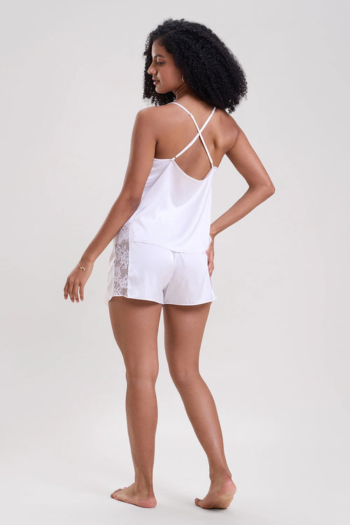 White Cami Top and Shorts