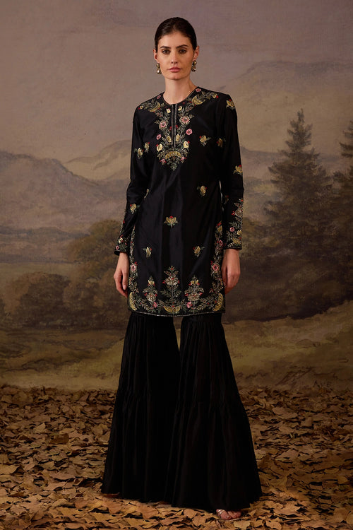 Black Kurti And Palazzo Set