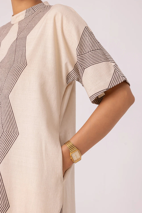 Ehan Hand Printed Midi Dress